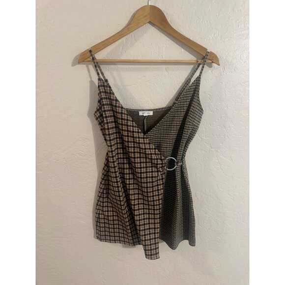 Stitch & Pine Wrap Front Buckle Plaid & checkered Mini Dress - Picture 1 of 9
